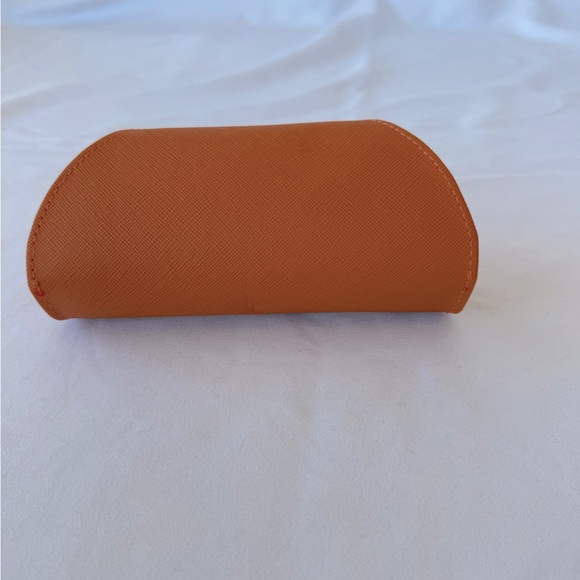 Tory Burch Sunglass Case & Cloth Pouch Gold Logo Orange - Picture 5 of 6